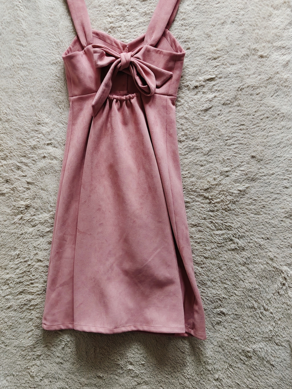 Stay Calm Stay Kawaii | Blush Pink Velour Midi Dress | S | Cottagecore Coquette - Picture 4 of 4